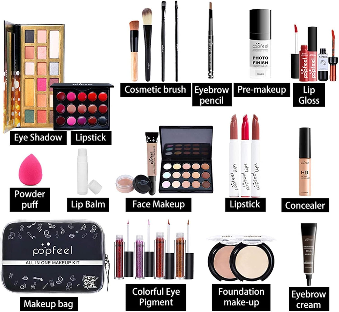 Full Beauty Cosmetics Set, Makeup Kit, 27 Piece Set 日本国