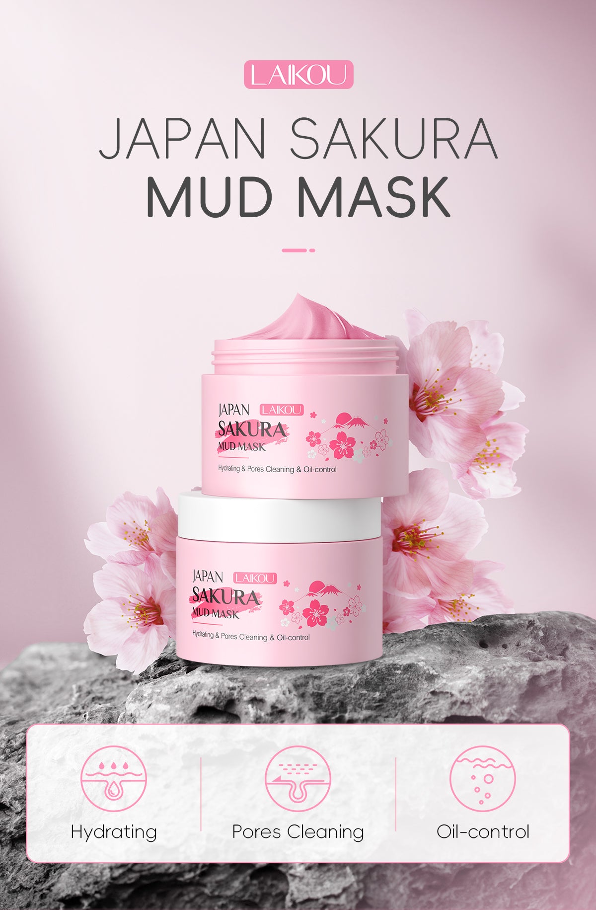 LAIKOU Sakura Mud Mask Deep Cleansing