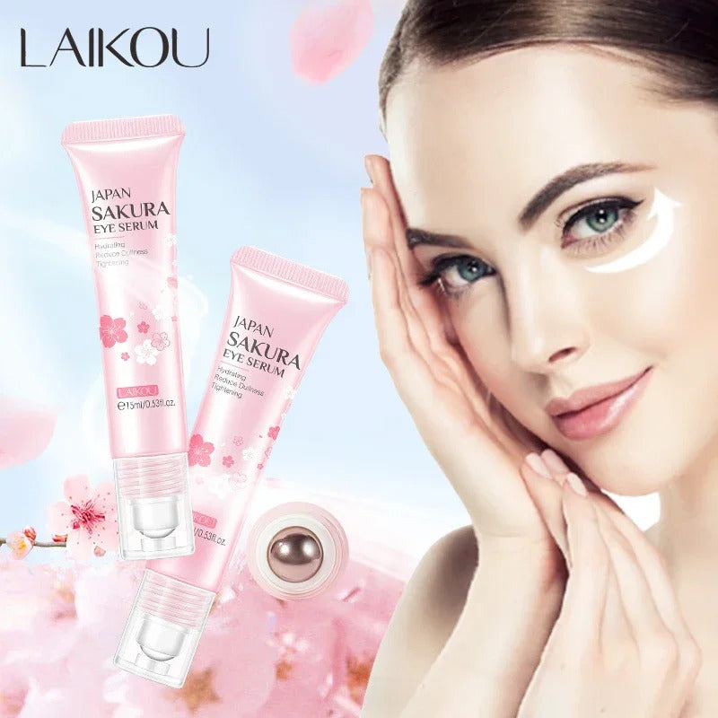 LAIKOU Sakura Eye Serum Eye Roller Massage Hyaluronic