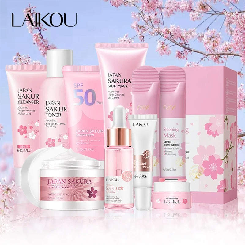 Facial Products Kit Sakura Skin Care Set Facial 9Pcs