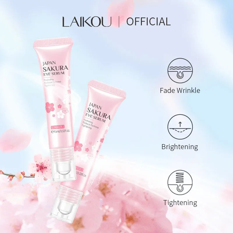 LAIKOU Sakura Eye Serum Eye Roller Massage Hyaluronic